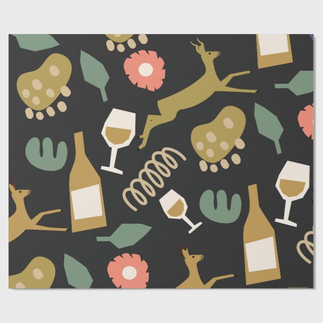 Abstrakt Jul Guld Jul Presentpapper (Platt)