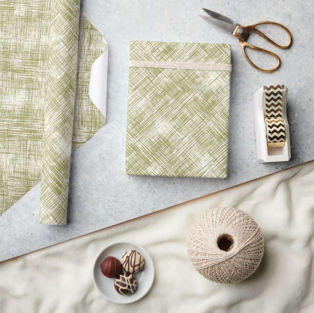 Abstrakt jul med gröna linjer  presentpapper (Hantverk)