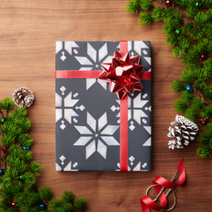 Abstrakt jul snöflinga firande presentpapper