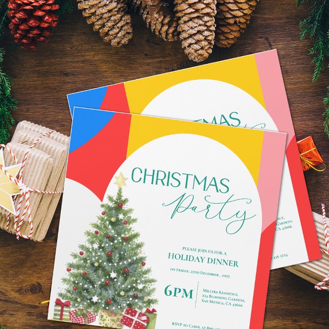 Abstrakt julfestinbjudan med mönster (Abstract Pattern Christmas Party Invitation)