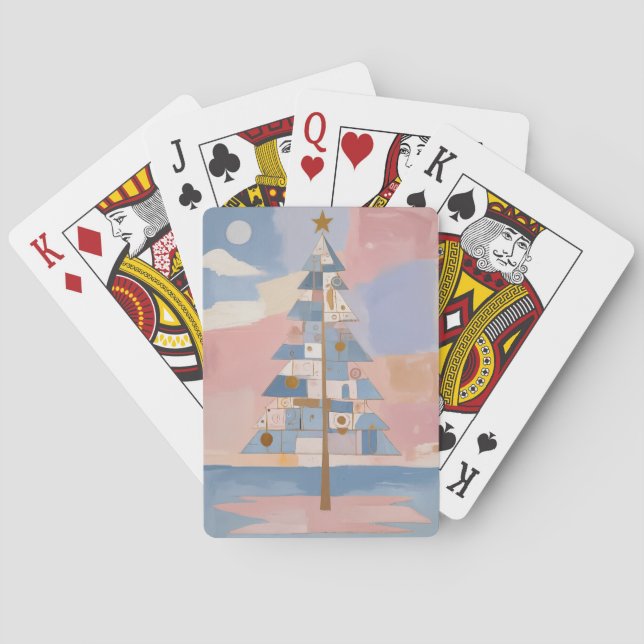 Abstrakt julgeometri casinokort (Baksidan)
