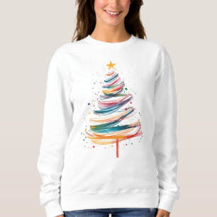 Abstrakt Julgran Colorful Modern Helgdag T Shirt