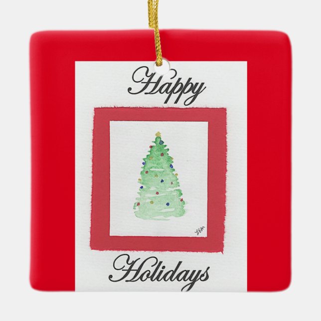 Abstrakt Julgran Glad helg Julgransprydnad Keramik (Framsida)
