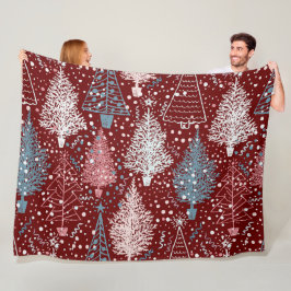 Abstrakt Julgranar Mönster 3 Fleece Blanket