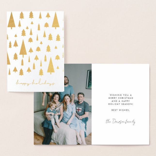 Abstrakt Julgranar mönster Glad helg Folierat Kort (Display)