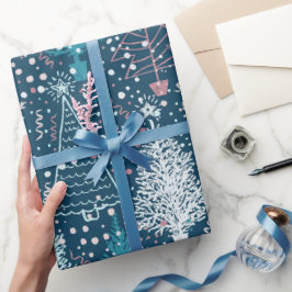 Abstrakt Julgranar Mönster Presentpapper