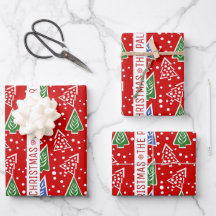 Abstrakt Julgranar och ribbonröd helgdag