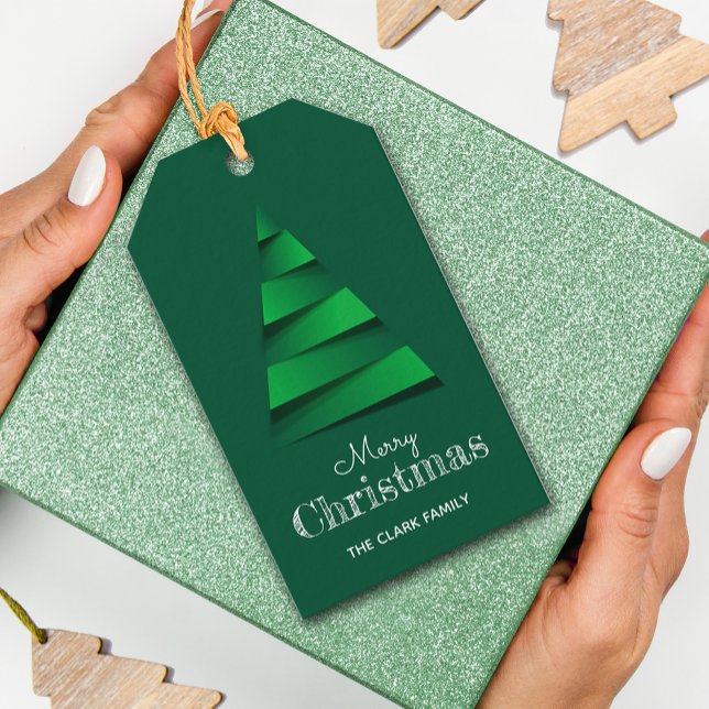 Abstrakt julgransfestfavor presentetikett (Skapare uppladdad)