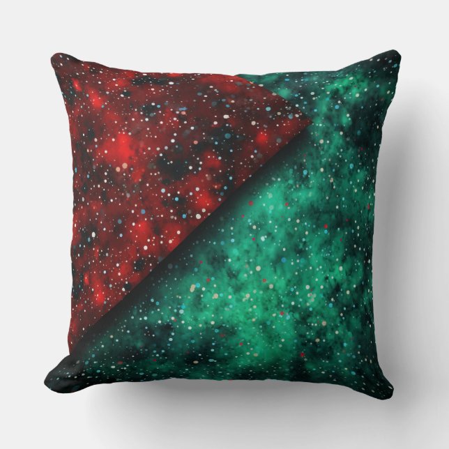 Abstrakt julklapp - Modern Red & Grönt Kudde (Framsida)