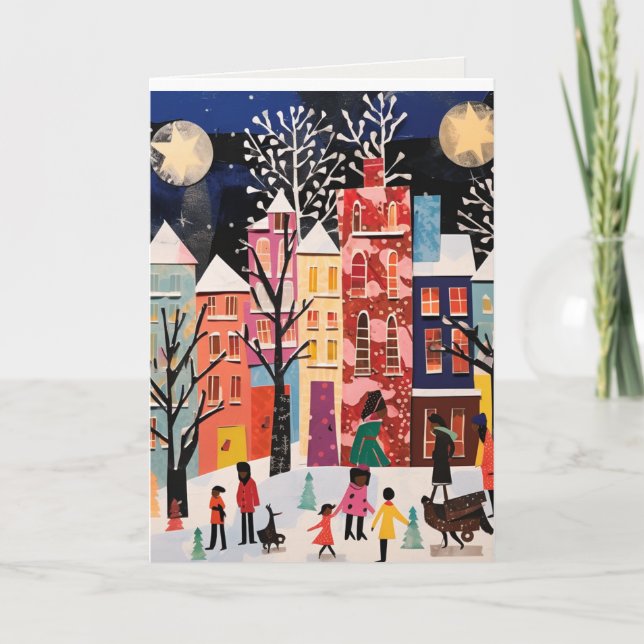 Abstrakt julkort med design helgkort (Framsida)