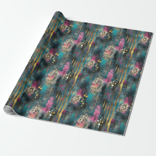 Abstrakt Julleopard guld leopard Presentpapper
