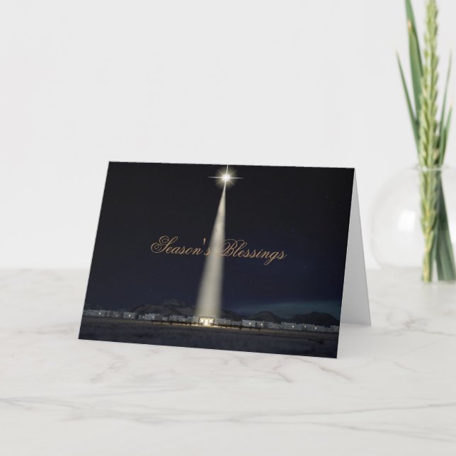 Abstrakt julNativitystall och stjärna Helgkort (Framsida)