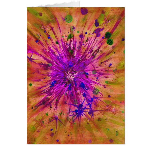 Abstrakt Julstjärnans vattenfärg Hälsningskort (Framsidan)