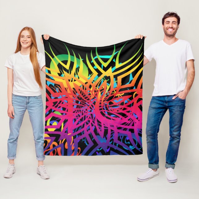 Abstrakt Jungle Fleece Blanket (På plats)