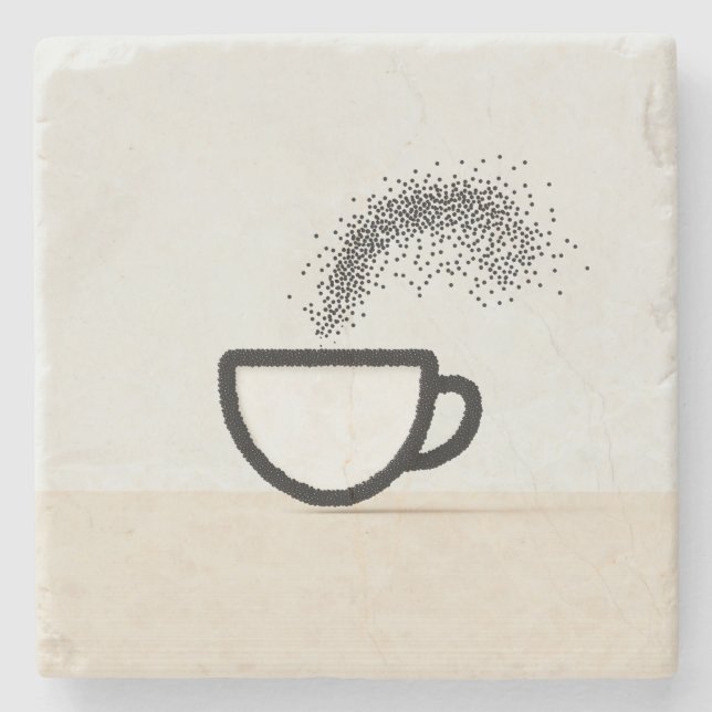 Abstrakt Kaffe Kopp design Stenunderlägg (Framsidan)