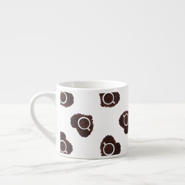 Abstrakt kaffe mönster espressomugg (Vänster)