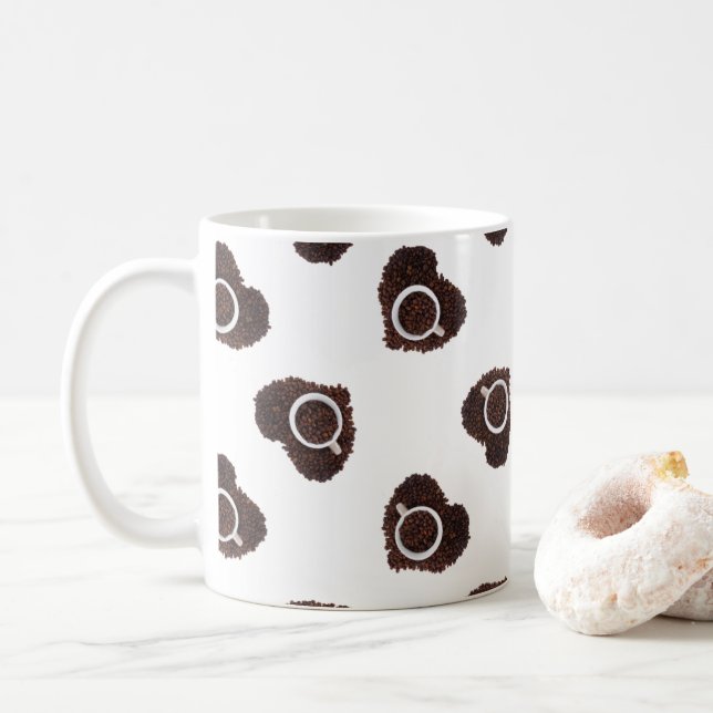 Abstrakt kaffe mönster kaffemugg (Med munk)