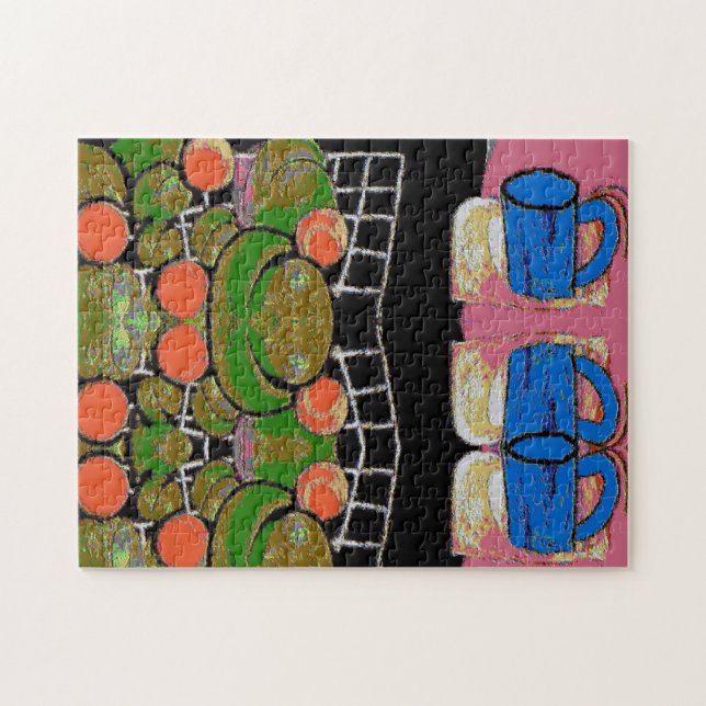 Abstrakt Kaffe Mugg, Matisse Stil Pussel (Horisontell)