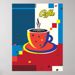 Abstrakt Kaffekopp Trendig Samtidskonst Poster