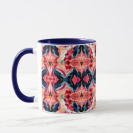 Abstrakt kaffemugg - Blues och rosa