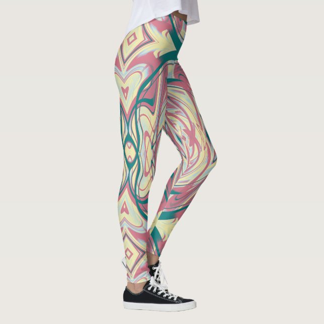 Abstrakt Kaleidoscope Mönster 21 Leggings (Höger)