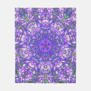 Abstrakt Kaleidoscope Mönster i Lila och Grönt Fleecefilt