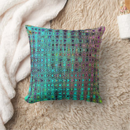 Abstrakt Kaleidoscopic Aqua Retro Boomerang Vågar Kudde