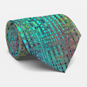 Abstrakt Kalejdoskopisk Aqua Retro Boomerang-vågor Slips