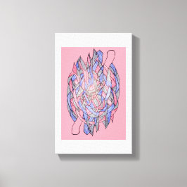 Abstrakt Kalejdoskopisk Utbrottsdunkel Rosa Canvastryck