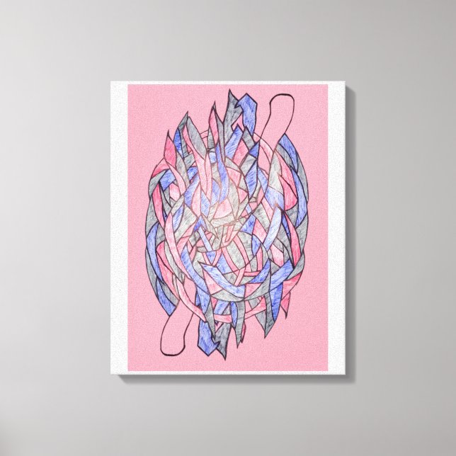 Abstrakt Kalejdoskopisk Utbrottsdunkel Rosa Canvastryck (Framsida)