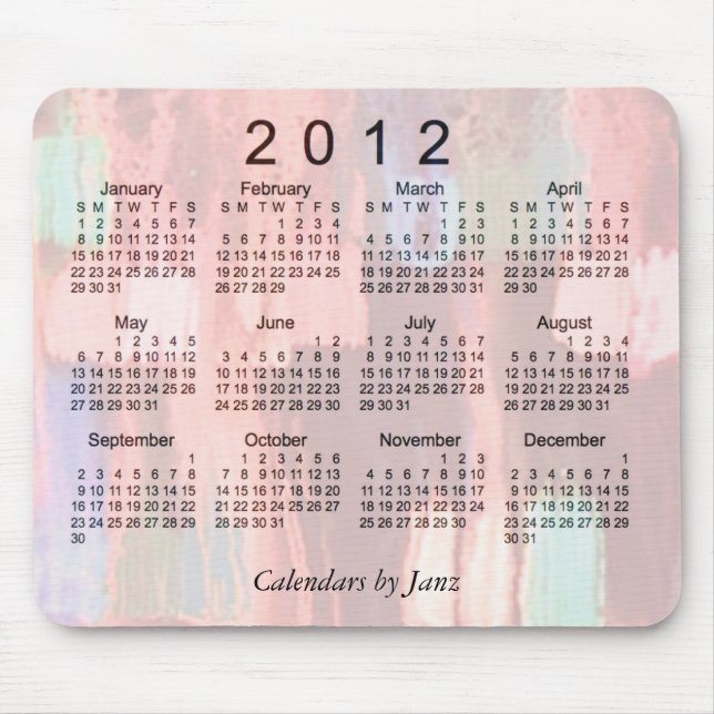 Abstrakt kalender 2012 musmatta (Framsidan)