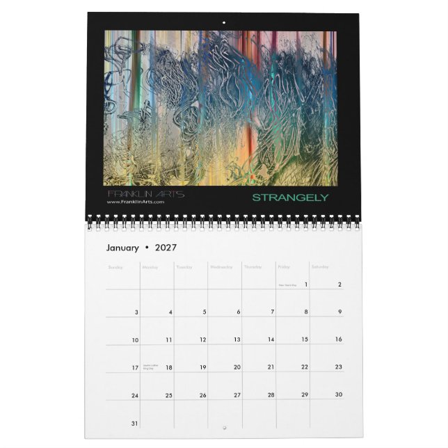 Abstrakt kalender för konst 2014 (Jan 2027)