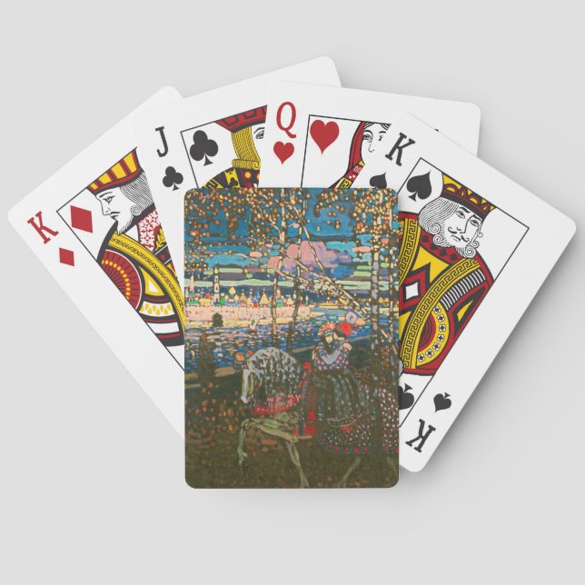 Abstrakt Kandinsky Riding lite färgstark Casinokort (Baksidan)