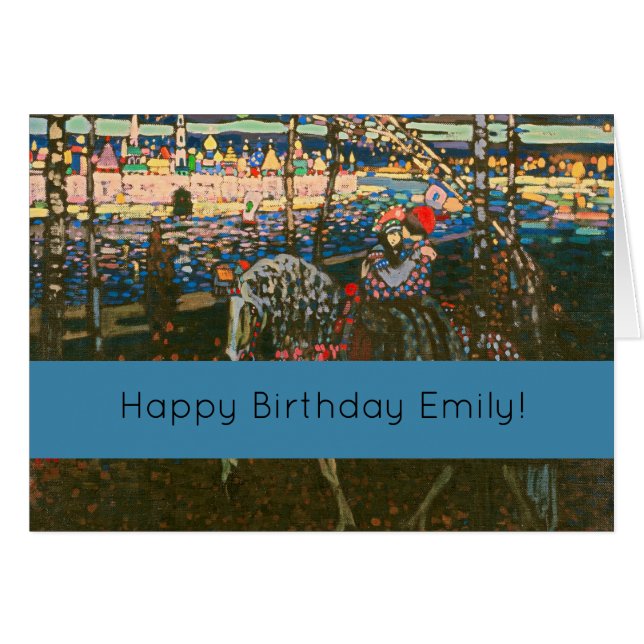 Abstrakt Kandinsky Riding lite färgstark Hälsningskort (Framsidan Horizontal)