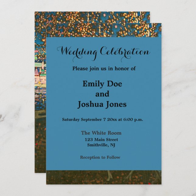 Abstrakt Kandinsky Riding lite färgstark Inbjudningar (Fram/baksida)