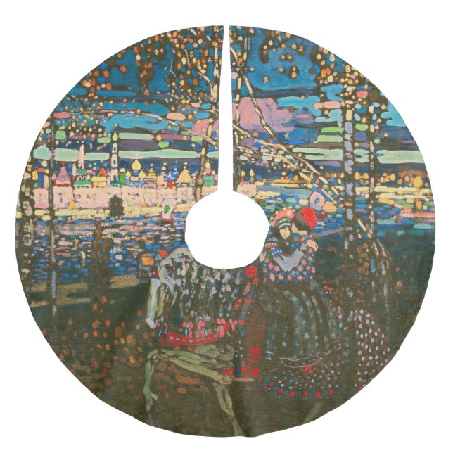 Abstrakt Kandinsky Riding lite färgstark Julgransmatta Borstad Polyester (Framsidan)