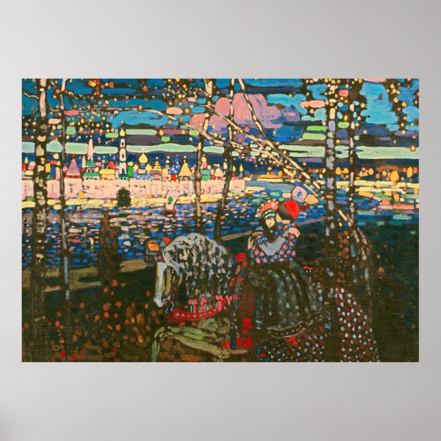 Abstrakt Kandinsky Riding lite färgstark Poster (Framsidan)