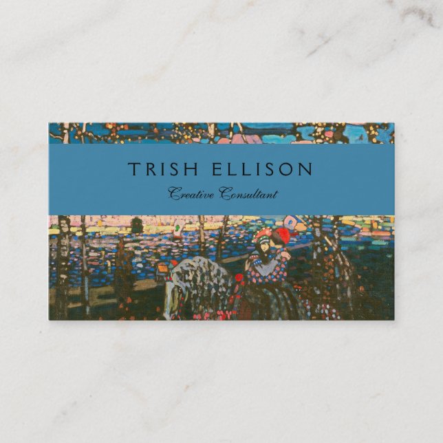 Abstrakt Kandinsky Riding lite färgstark Visitkort (Framsida)