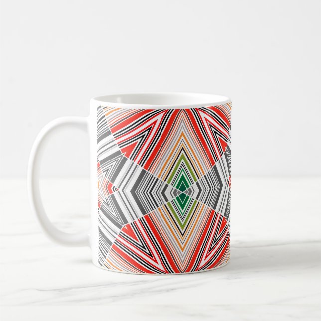 Abstrakt, kantfodrad, strimmig sälslunda mönster kaffemugg (Vänster)