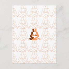 Abstrakt Kärlek brun och brun kontur Vykort