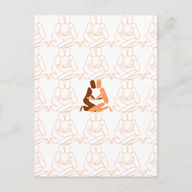 Abstrakt Kärlek brun och brun kontur Vykort (Framsida)