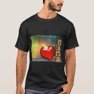 Abstrakt Kärlek Heart-design T Shirt