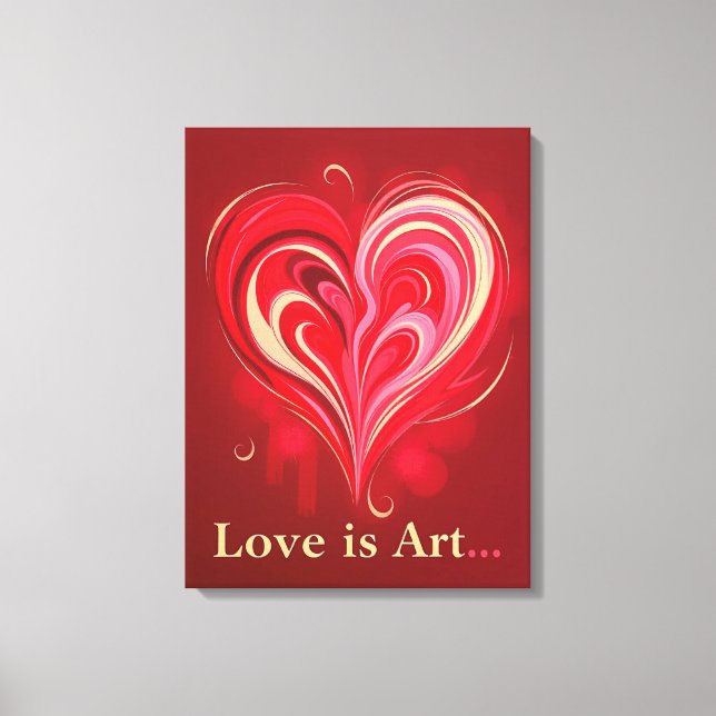 Abstrakt Kärlek Heart Romantic Art Canvastryck (Framsida)