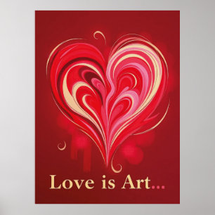 Abstrakt Kärlek Heart Romantic Art Poster