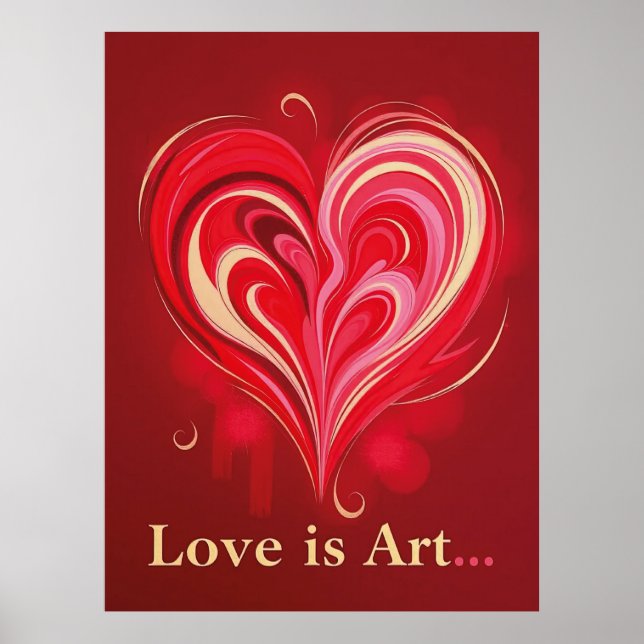 Abstrakt Kärlek Heart Romantic Art Poster (Framsidan)