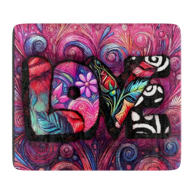 Abstrakt Kärlek Ord Graffiti Valentine Blommigt Ro (Framsidan)