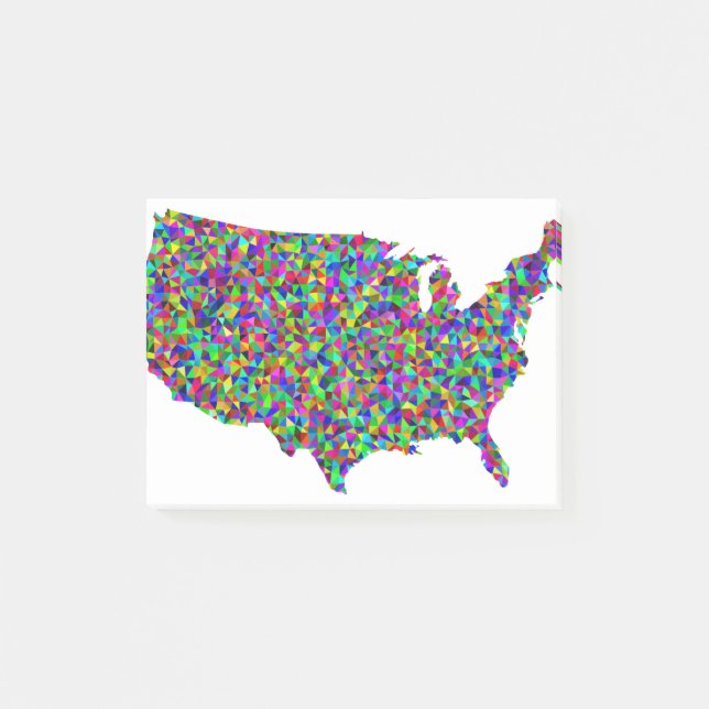 Abstrakt Karta i Amerika Post-it Block (Framsida)
