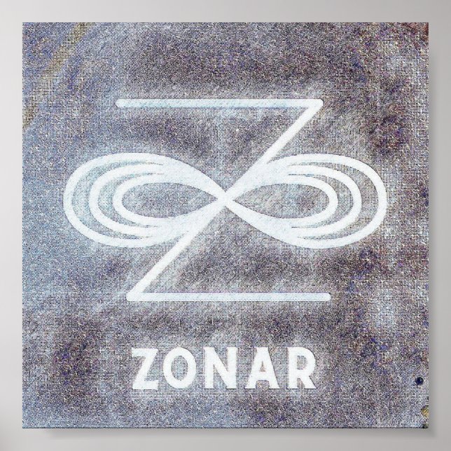 Abstrakt Karuna Reiki Bright White Zonar Symbol Poster (Framsidan)