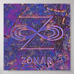 Abstrakt Karuna Reiki Lila Zonar Symbol Poster