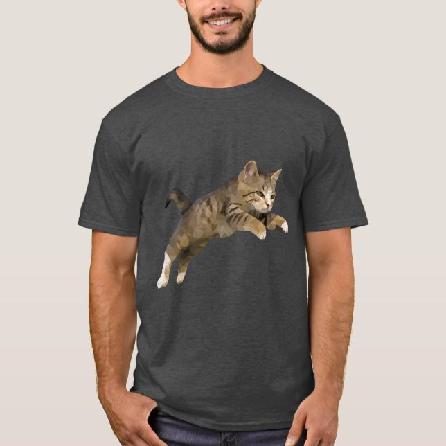 Abstrakt Katt för blad T-shirt (Framsida)